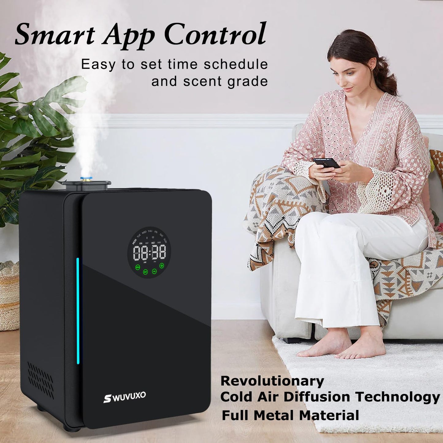 Hotel Scent Diffuser with Power Cold Air Technology — 3,000 sq ft Coverage (Black)