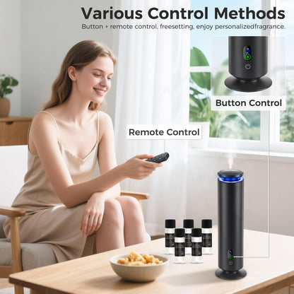 Hotel Scent Diffuser Starter Kit - 1000 sq ft coverage, 7 Ambient Lights, Black