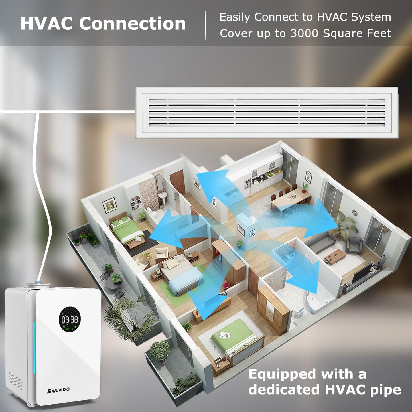 Hotel Scent Diffuser with Power Cold Air Technology – HVAC Coverage Up to 3,000 Sq Ft | White