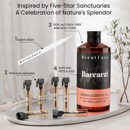 Hotel Scents Baccarat Diffuser Oil – 8.45 oz (250 ml) | Luxury Hotel Fragrance for Aromatherapy Diffusers