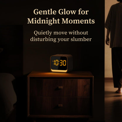 HOUSBAY Wooden Sound Machine Alarm Clock — Gentle Wake, Birdsongs & White Noise for Sleep