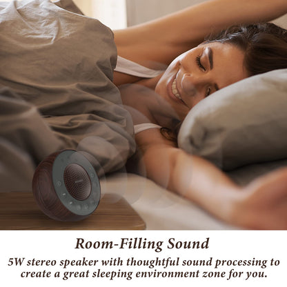 HOUSBAY White Noise Machine — 31 Sounds, 5W Speaker, Wood Grain