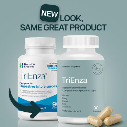 Houston Enzymes TriEnza Digestive Enzymes for Women & Men – 180 Capsules (90 Doses)