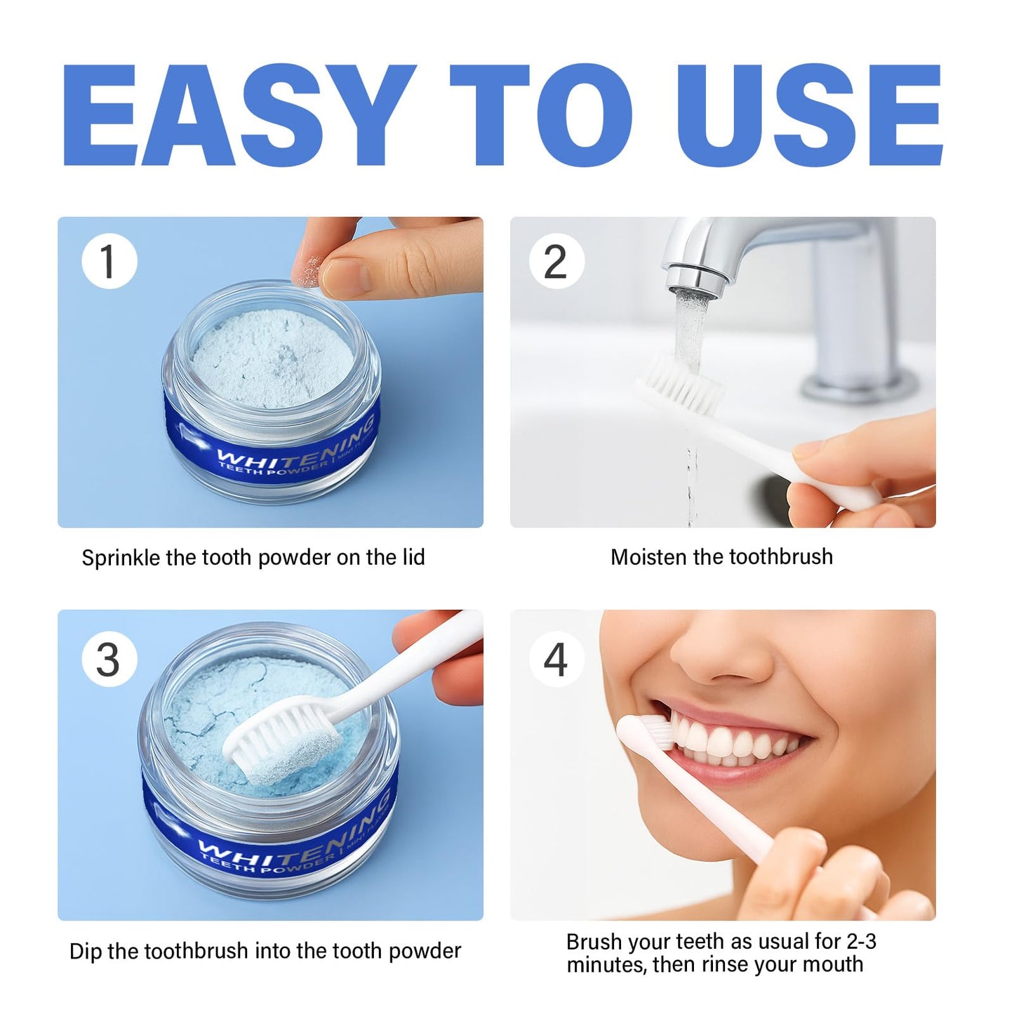 Teeth Whitening Powder - No Sensitivity, Enamel Safe | Coffee & Tea Stains