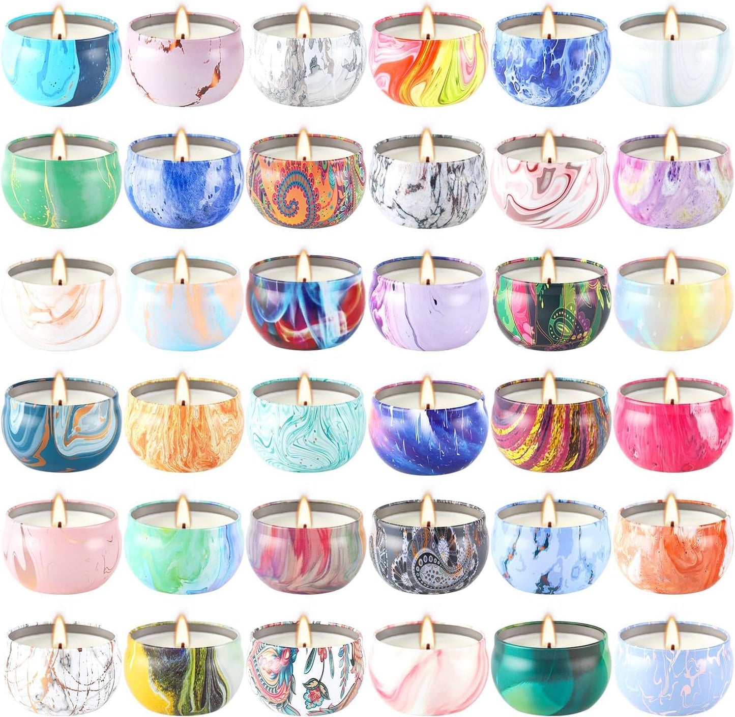 Howemon 36-Pack Scented Candles Set | 100% Soy Wax | Aromatherapy Gift