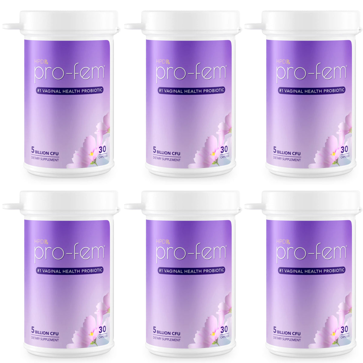 HPD Rx Pro-Fem Vaginal Health Probiotic (6-Pack) | pH Balance & UTI Support