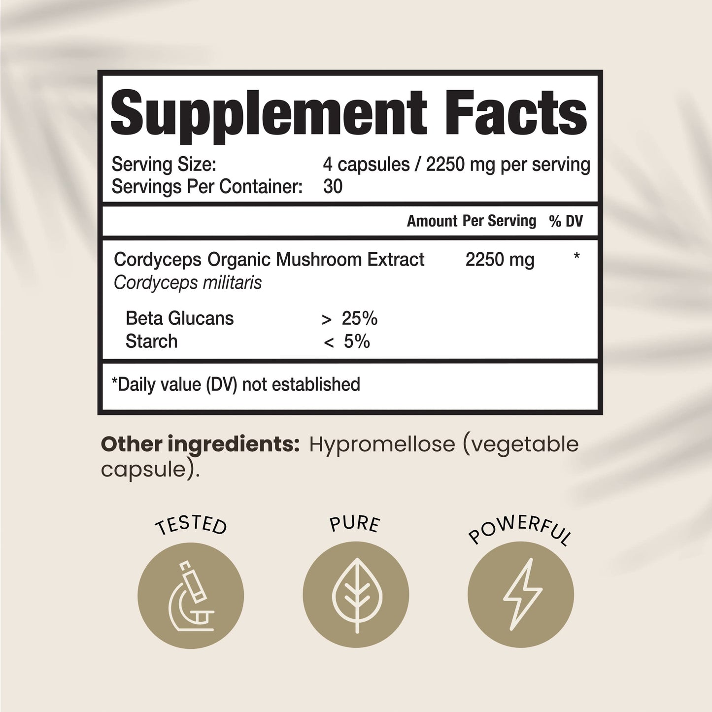 HPD Rx Cordyceps – Premium Organic Mushroom Extract, 2250 mg, 240 Capsules (Pack of 2)