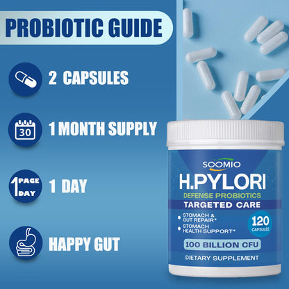 H. Pylori Support Probiotic 100 Billion CFU | Vegan Capsules 120 Count