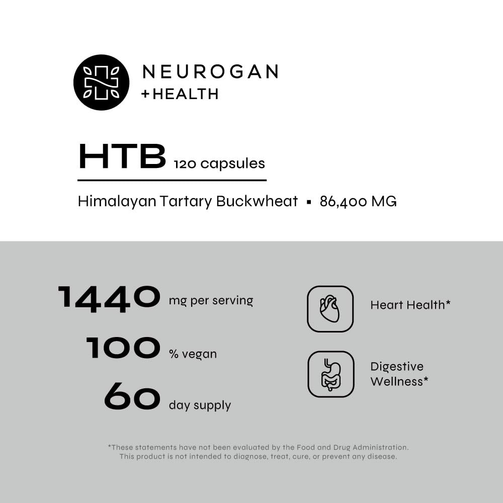 Neurogan Himalayan Tartary Buckwheat Capsules - 1440 mg | Digestive Support | Gluten-Free | Made in USA