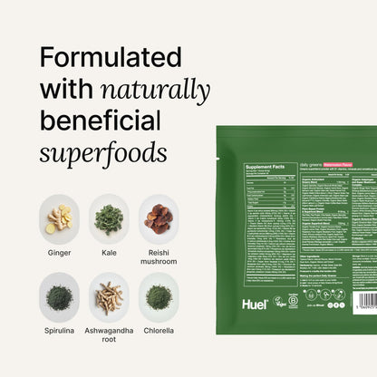 Huel Daily Greens Watermelon 12 Pack | 91 Vitamins & Wholefood Ingredients
