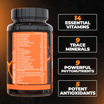 Huge Multi | Men's Multivitamin for Athletes & Bodybuilders – High-Performance All-In-One Formula (120 Capsules)