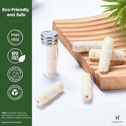 Hugging Tree Natural Silk Dental Floss Refills – PFAS-Free, Zero-Waste Mint (5 Pack, 33 Yards Each)