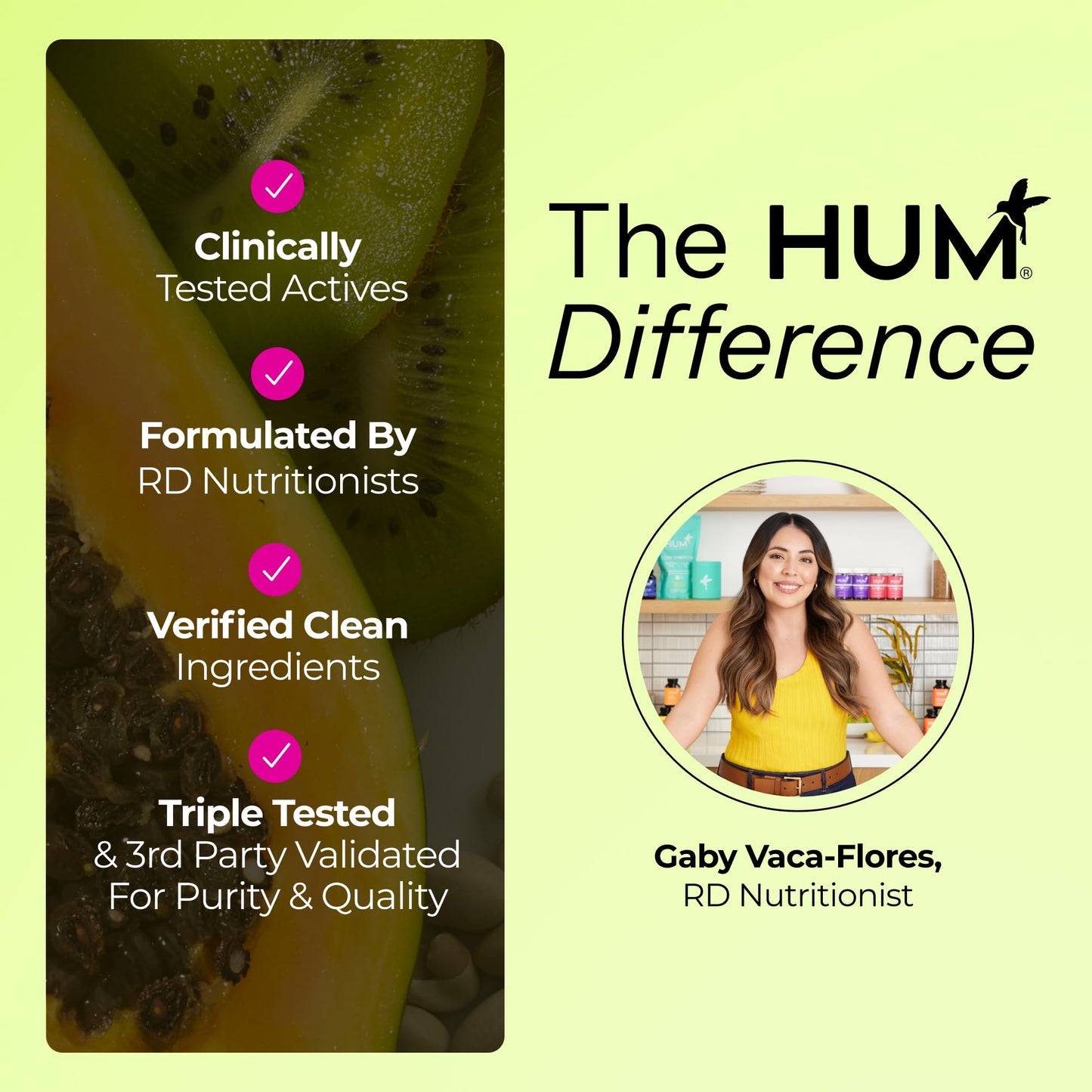 HUM Flatter Me Digestive Enzymes for Women & Men - Fast Debloat, Ginger & Peppermint, 60 Capsules