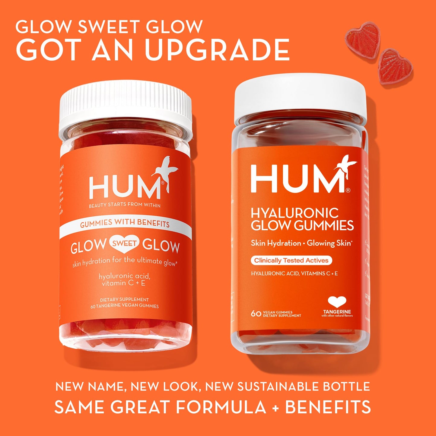HUM Hyaluronic Glow Gummies – Low Molecular HA, Amla Vitamin C, Vitamin E