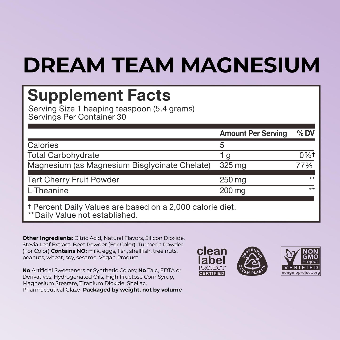 Hum Nutrition Dream Team Magnesium Bisglycinate Powder – Sleep Support, L-Theanine & Tart Cherry (Gluten Free, Vegan)