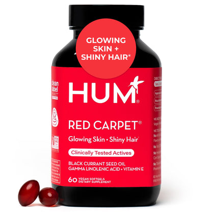 HUM Red Carpet Skin & Hair Vitamins for Women – Omega-3, Vitamin E & Black Currant Seed Oil (60 Count)