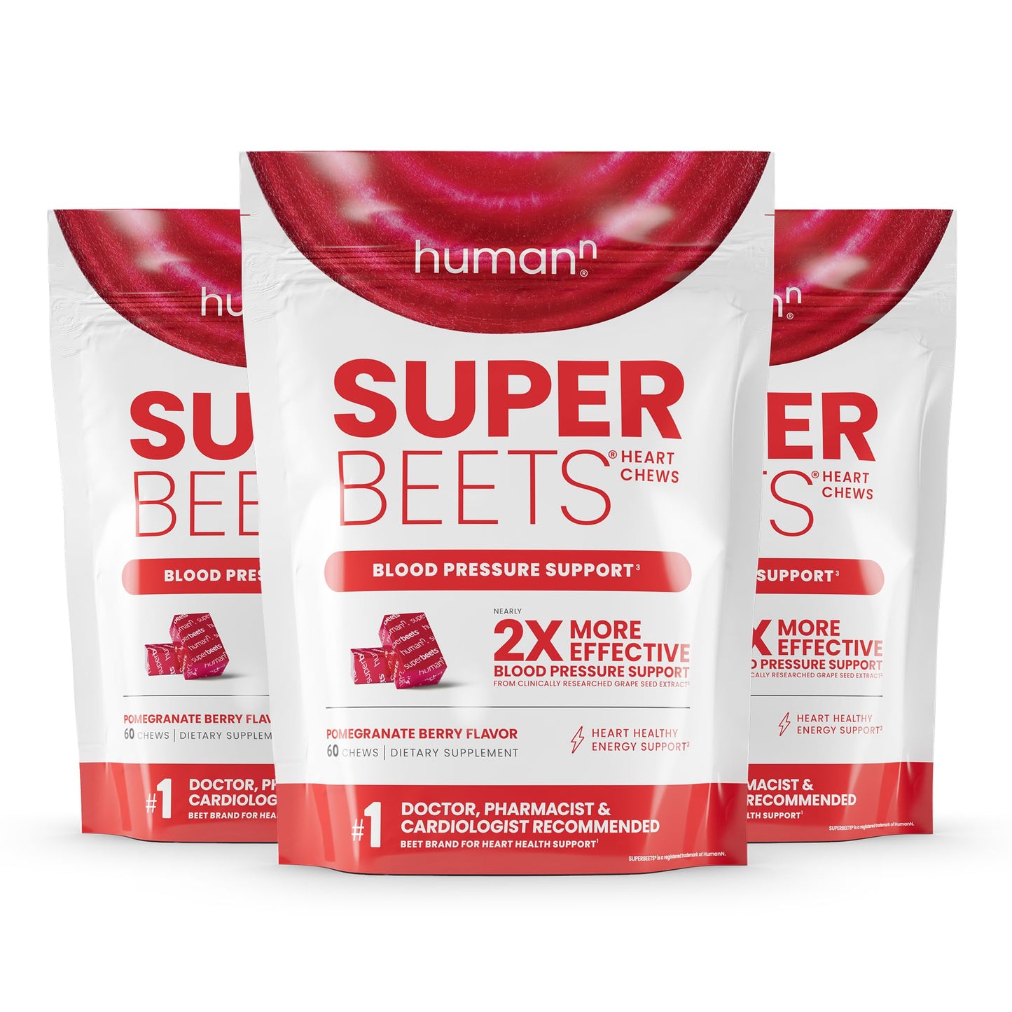 Humann SuperBeets Heart Chews – Nitric Oxide & Blood Pressure Support