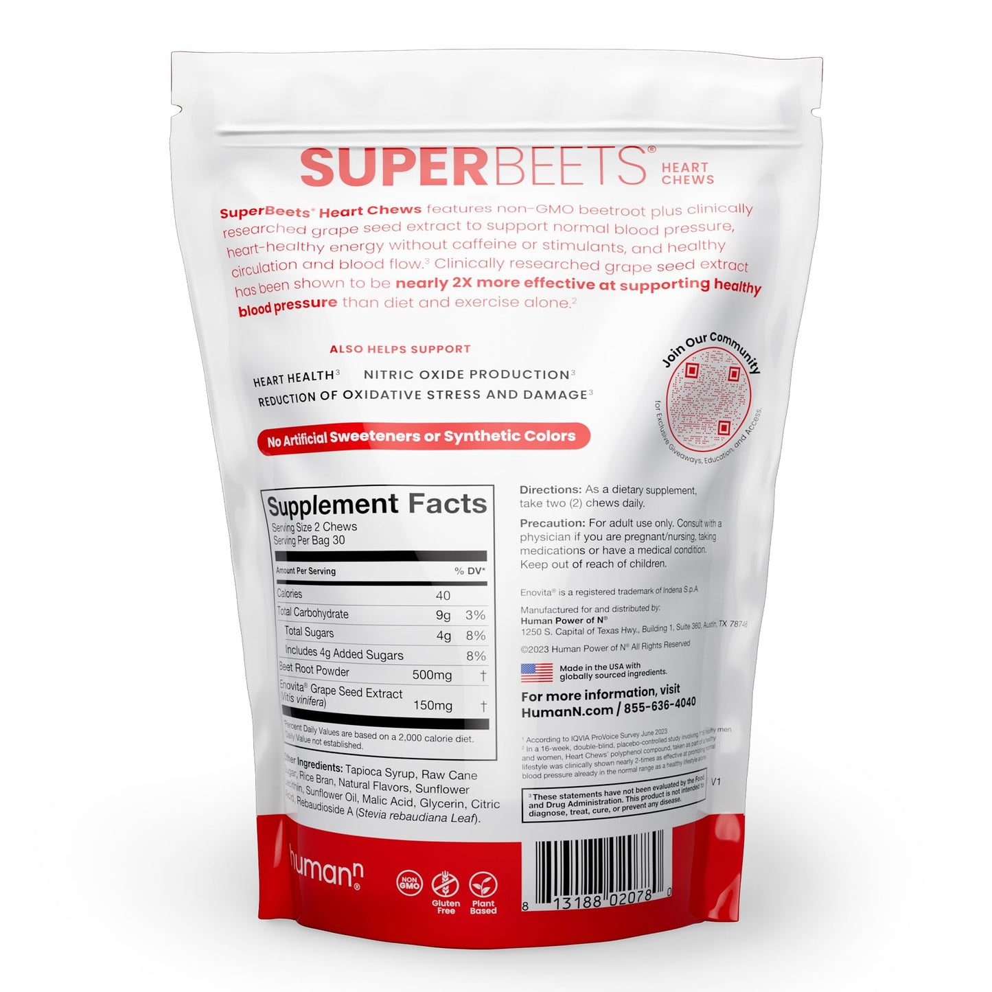 Humann SuperBeets Heart Chews – Nitric Oxide & Blood Pressure Support