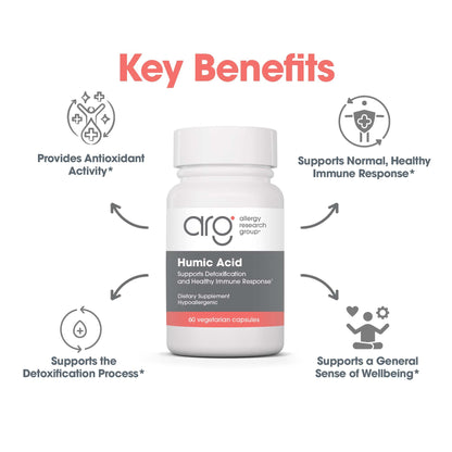 Allergy Research Group Humic Acid Supplement - Immune Support | 750 mg Humic Minerals | 60 Count