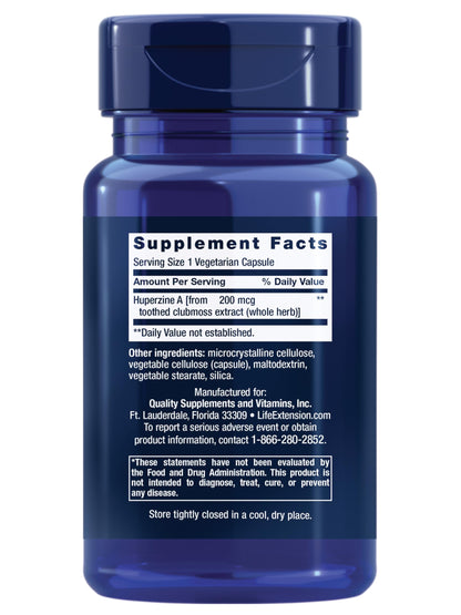 Life Extension Huperzine A – Memory & Cognitive Health, 60 Vegetarian Capsules