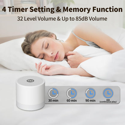 Hushing Sound Machine Mini – 30 Soothing Sounds Portable White Noise for Sleep, Travel, Home & Office