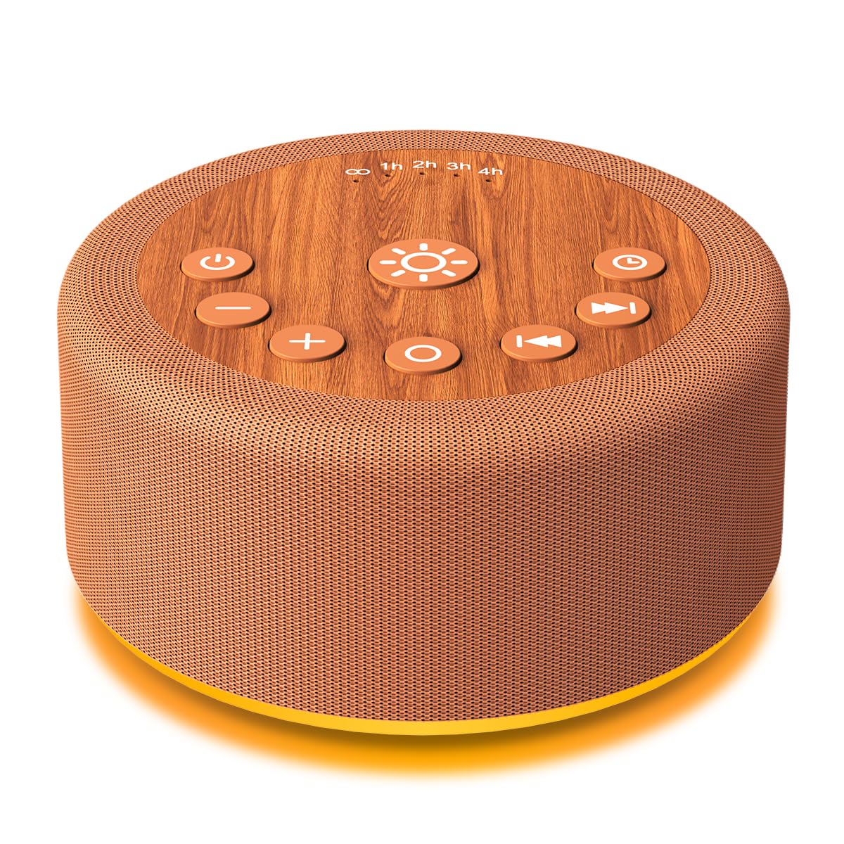 Hushing Sleep Sound Machine – 30 Non-Looping Sounds, 12 Night Lights, 5 Timers, 36 Volume Levels, Memory