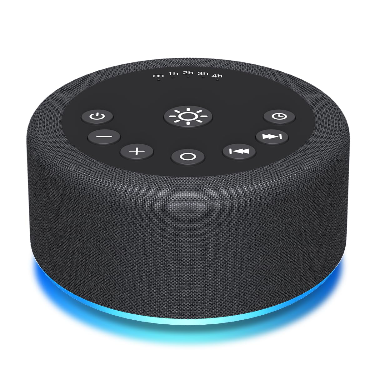 Hushing Sleep Sound Machine — 30 Non-Looping Sounds, 12 Night Lights, 36 Volume Levels, Memory & Timers