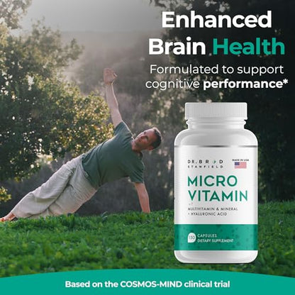 Dr Brad Stanfield Daily Low Dose MultiVitamin & Mineral for Brain Health, Skin Hydration & Exercise Support – 150 Count