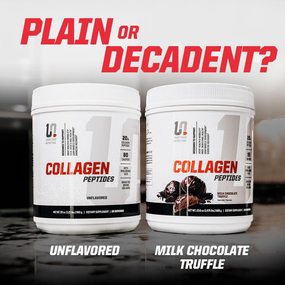 Undefined Nutrition Collagen Peptides by Brian Shaw – Unflavoured, 28 Servings, 20g with Hyaluronic Acid