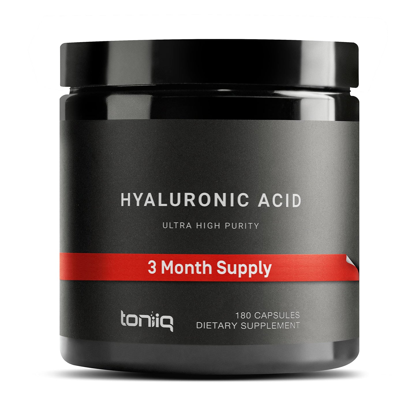 Hyaluronic Acid Supplements – 95% Purity, Fermented, Vitamin C – Lab & Third-Party Tested – 180 Capsules