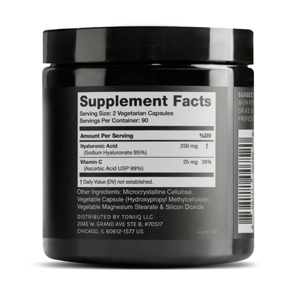 Hyaluronic Acid Supplements – 95% Purity, Fermented, Vitamin C – Lab & Third-Party Tested – 180 Capsules