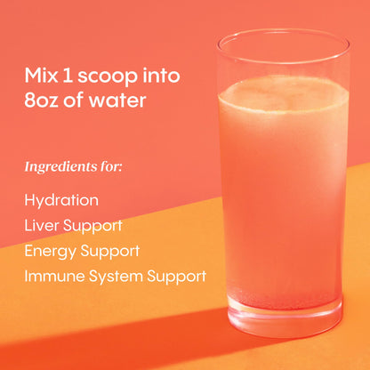 Hydralyte Liver Support + Electrolyte Mix – Milk Thistle, Turmeric & Ginger (Blood Orange Ginger, 40 Serves)