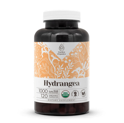 Hydrangea USDA Organic 120 Capsules | High-Potency Natural Supplement | Organic Hydrangea arborescens Root