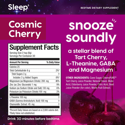 Hydrant Melatonin Free Sleep Aid Powder – Tart Cherry, Magnesium, L-Theanine & GABA | Cosmic Cherry, 30 Pack
