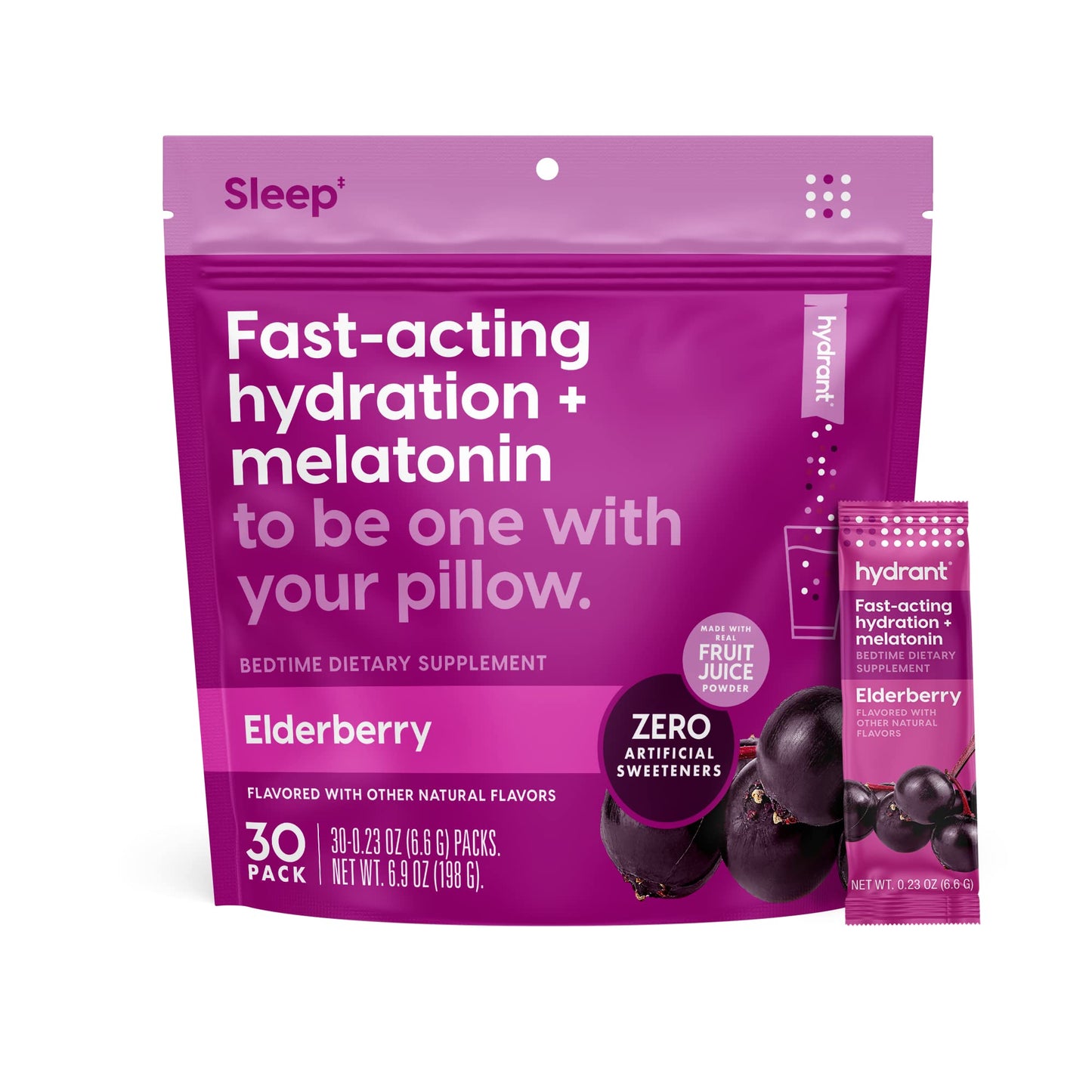 Hydrant Sleep Electrolyte Powder – Elderberry, 30 Sleep Packets