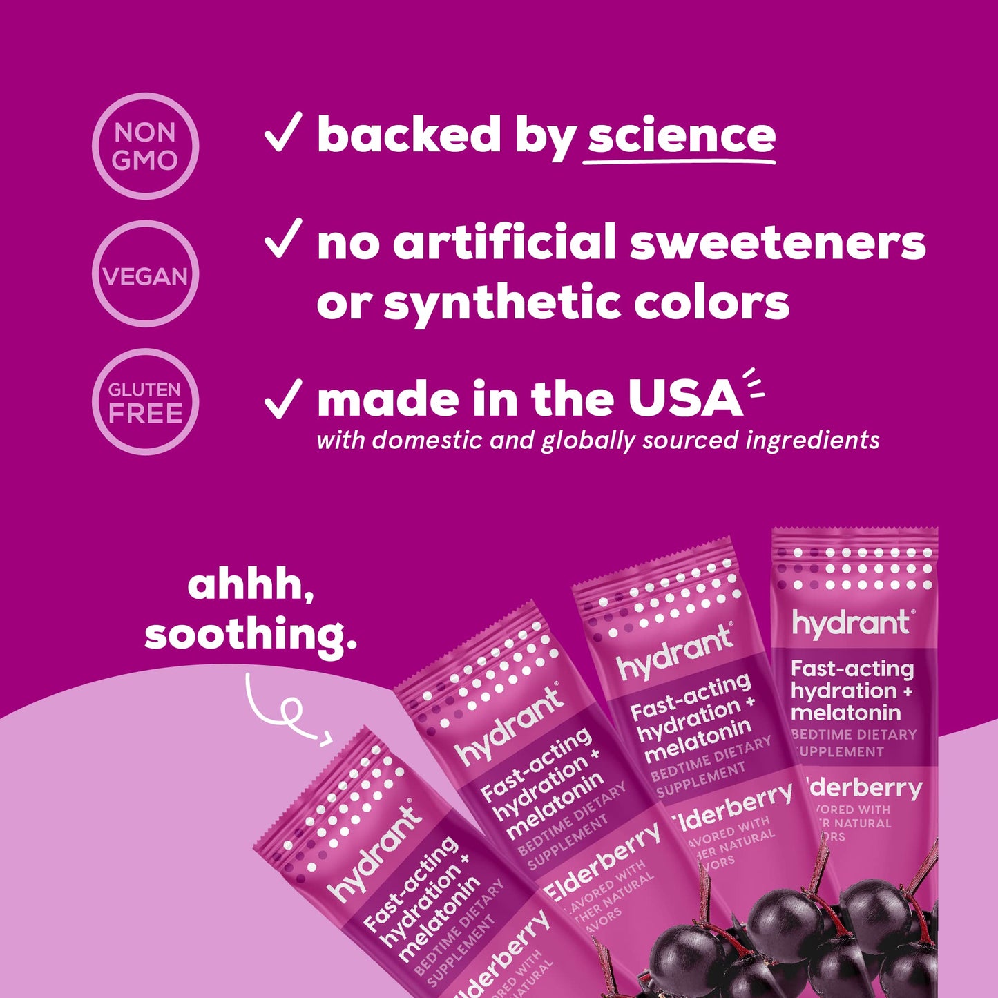Hydrant Sleep Electrolyte Powder – Elderberry, 30 Sleep Packets