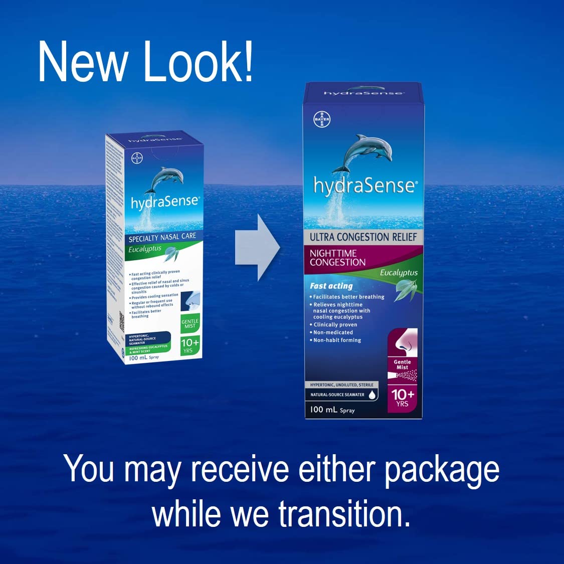 Hydrasense Eucalyptus 100ml – Natural Seawater Nasal Spray for Congestion Relief