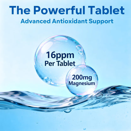 Hydrogen Water Tablets 16 PPM | 200mg Magnesium | Fast-Dissolving Drinking Water Tablets (60 Count)