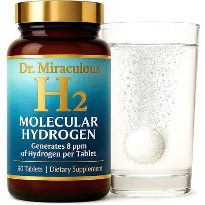 Hydrogen Water Tablets | 90CT Molecular Hydrogen Tablets for Drinking Water | H2 Molecular Magnesium Supplement for Athletic & Cognitive Performance | Non-GMO & Gluten Free 45 Serving