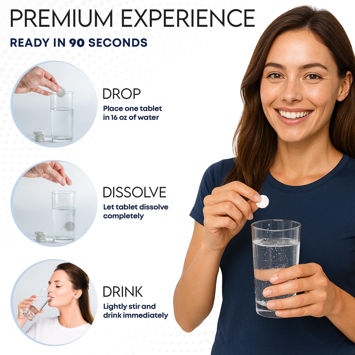 60 Count Hydrogen Water Tablets | 12 PPM Molecular Hydrogen, Antioxidant Support, Lab Tested, Unflavored