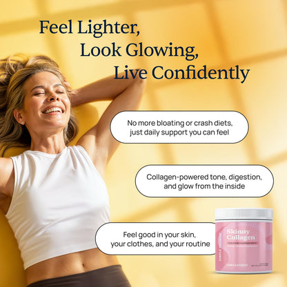 Simple Promise Skinny Collagen – Unflavored Multi-Collagen Peptides (30 Servings) for Weight Goals