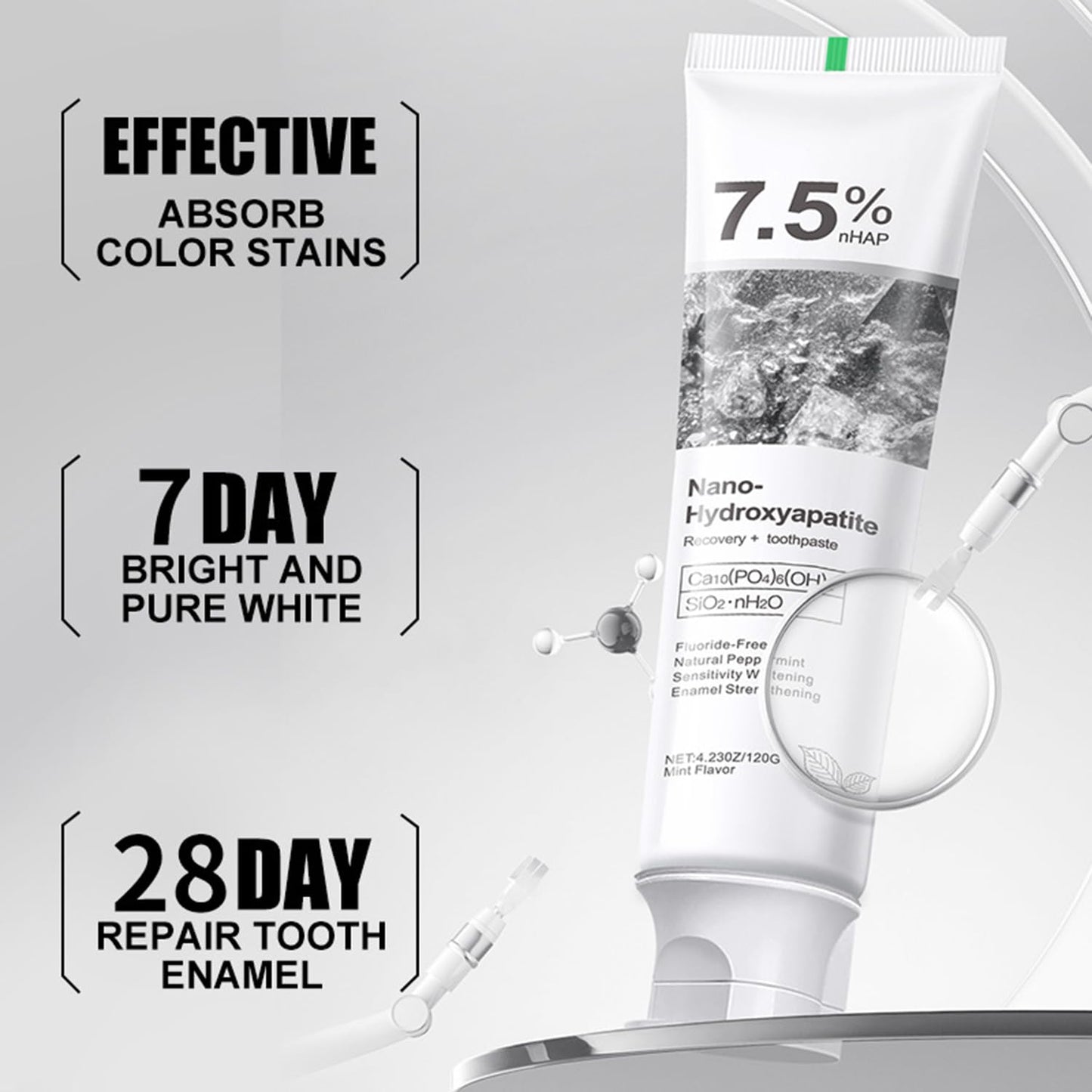 Hydroxyapatite Toothpaste - Enamel Protection, Gentle Formula (2pcs)