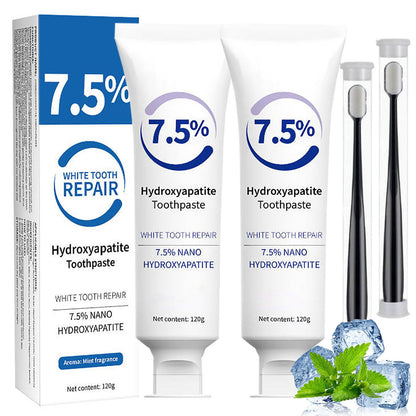 7.5% Hydroxyapatite Toothpaste - Fluoride-Free Whitening, Gentle Mint (2pcs)
