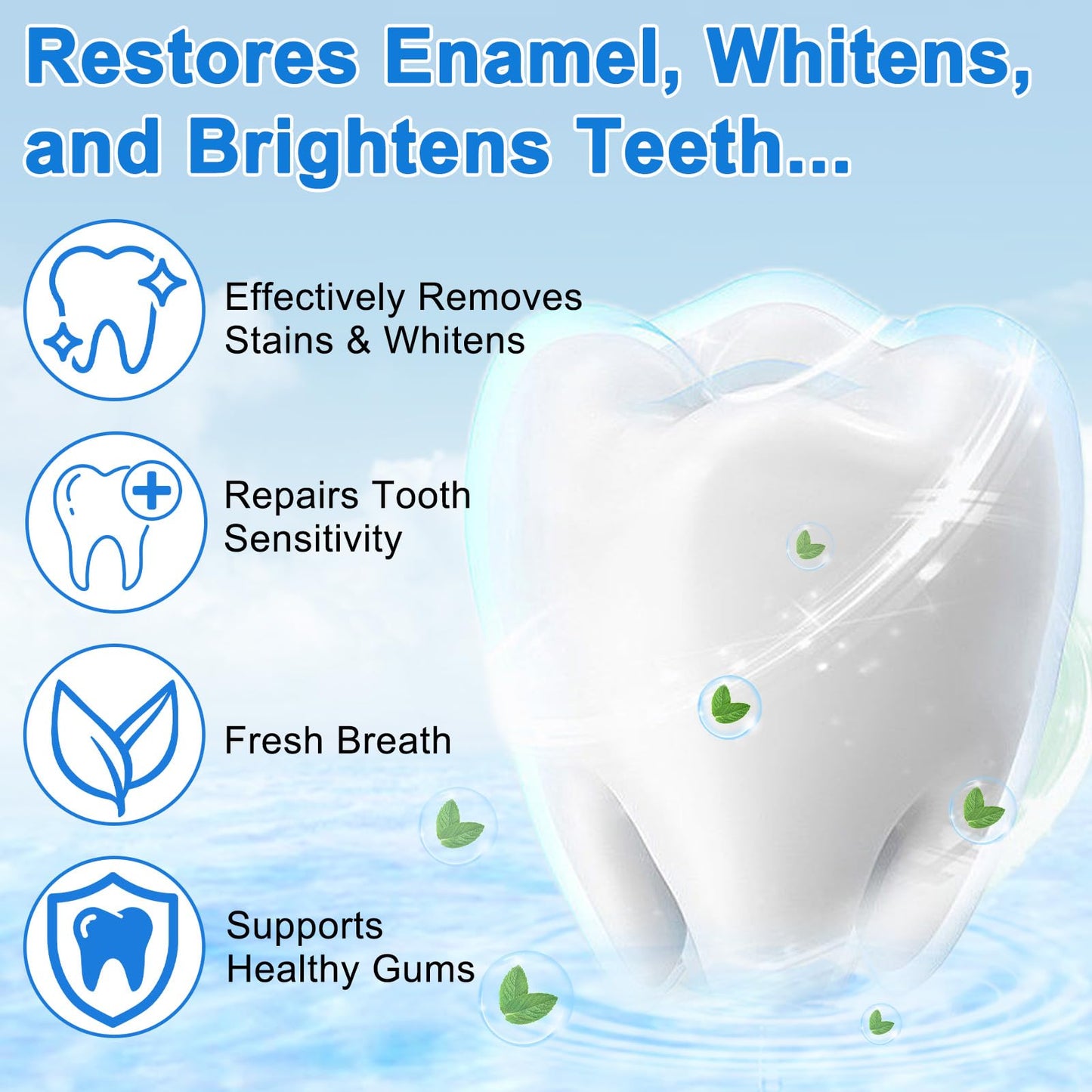 Hydroxyapatite Toothpaste 9.9% – 2PCS Nano, Fluoride Free, Enamel Protection