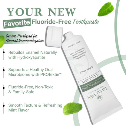 Hydroxyapatite Toothpaste – Fluoride-Free Remineralizing Formula with PROtektin – Mint, 4 oz