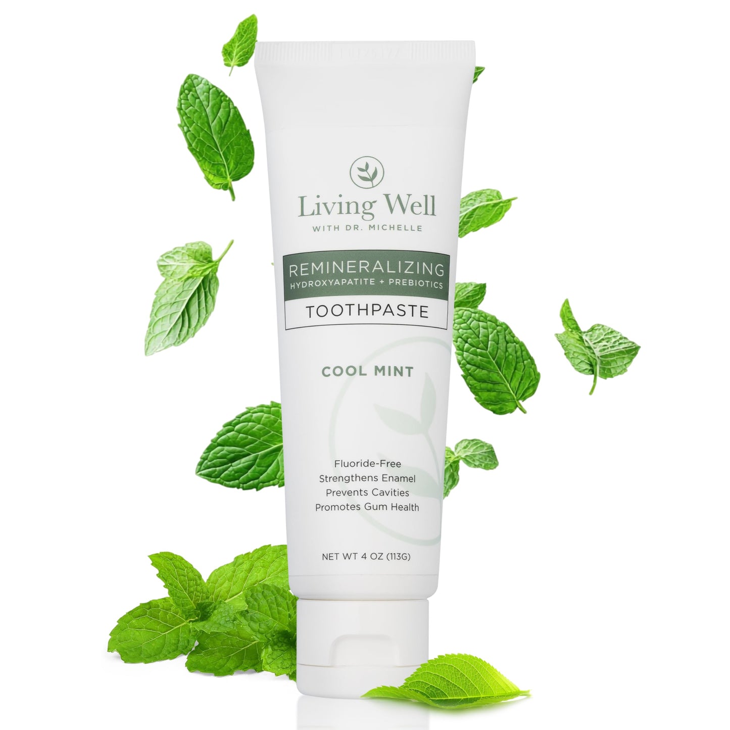 Hydroxyapatite Toothpaste – Fluoride-Free Remineralizing Formula with PROtektin – Mint, 4 oz
