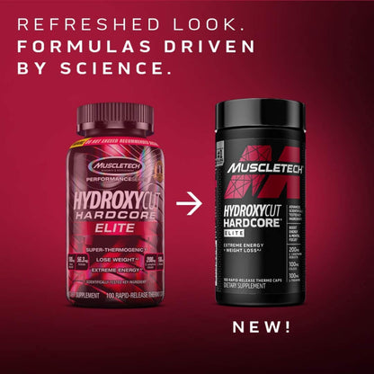 Hydroxycut Hardcore Elite - 100 Rapid-Release Thermo Caps | Energy & Focus