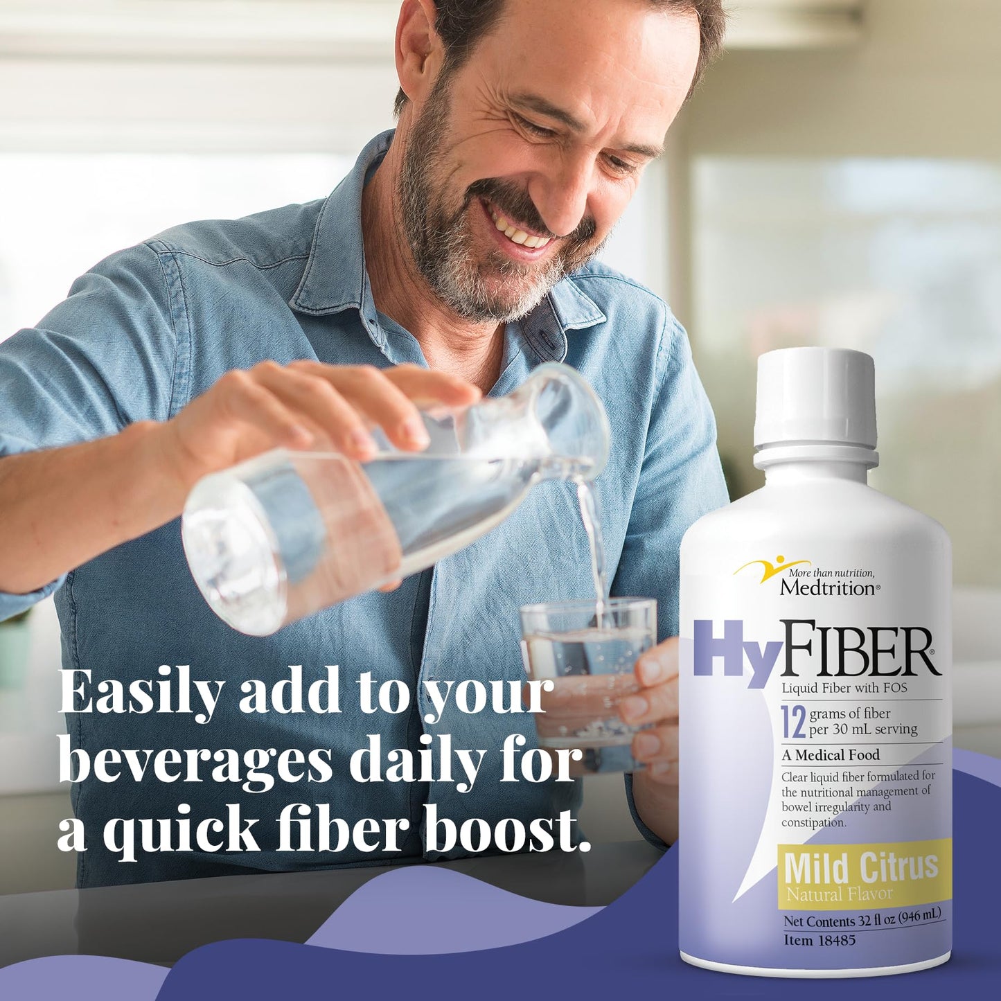 Medtrition HyFiber Daily Liquid Fiber – Regularity & Soft Stools (32 oz)