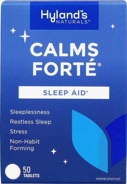 HYLAND'S Calms Forte Sleep Aid Tablets, 50 CT – Natural Relief for Occasional Sleeplessness