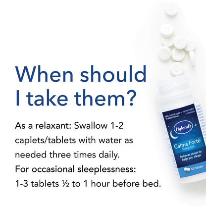 HYLAND'S Calms Forte Sleep Aid Tablets, 50 CT – Natural Relief for Occasional Sleeplessness